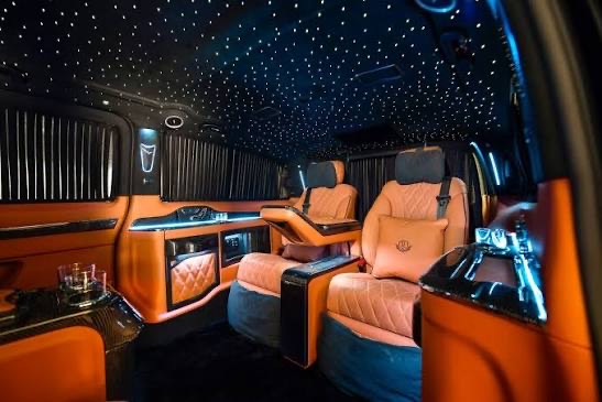 Van VIP Mercedes Classe V — intérieur cuir capitaine et ciel étoilé