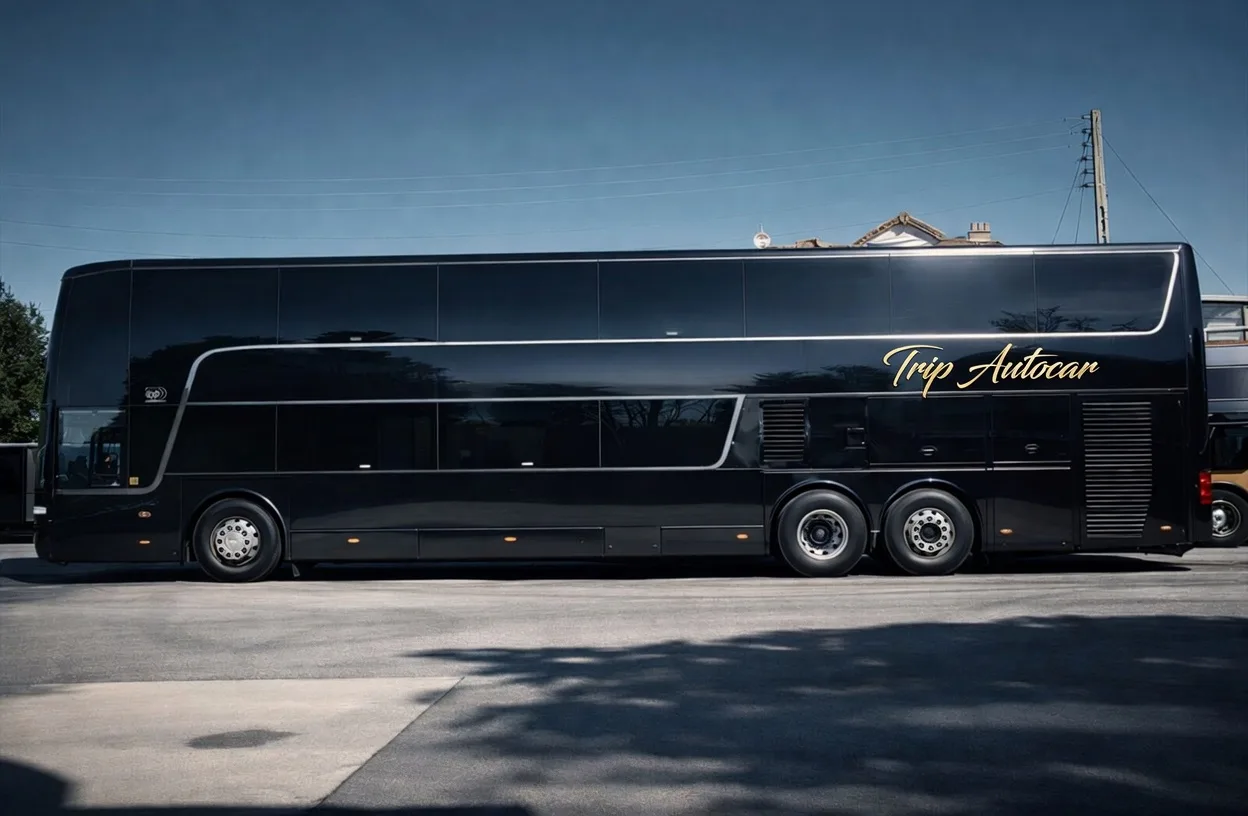 Autocar VIP artiste noir double-decker Trip Autocar — extérieur